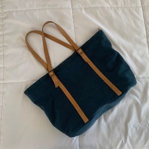 Hearth & Hand with Magnolia Navy Leather Tote